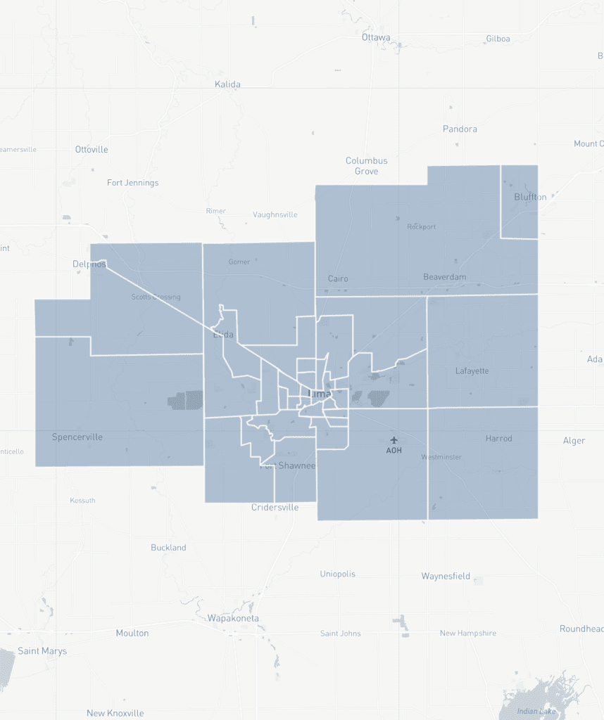 Map of Allen County